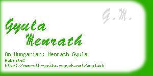 gyula menrath business card